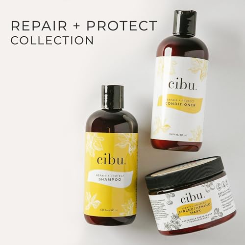 CIBU Repair Strengthening Mask - Hydrating for Damaged Hair - Keratin and Almond Moisture Hair Mask - 12oz