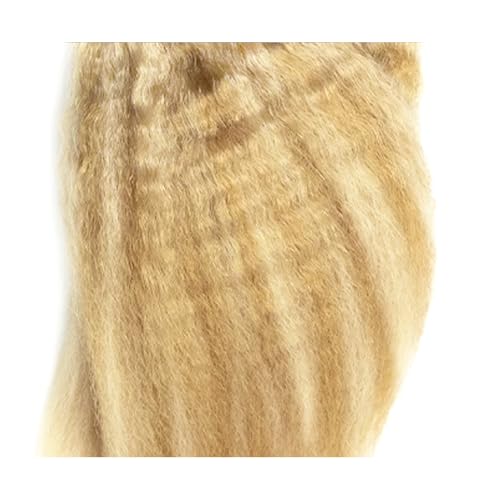 P27/613 Honey Blonde Bundles Yaki Straight Bundles Human Hair 12 14 16 Inch 3 Bundles Human Hair Unprocessed Brazilian Virgin Weave Hairs Highlight Blonde Extensions 50 Gram Per Bundle