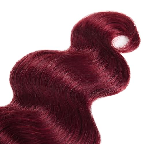 99J Human Hair Bundles Burgundy Body Wave Bundles 12 14 16 inch Mixed Length Brazilian Remy Red Human Hair Bundle 300g