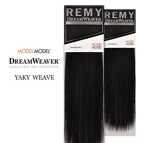Model Model Human Hair Weave ModelModel Dream Weaver Yaky (14 Inch (Pack of 2), 1B)