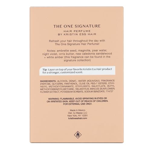Kristin Ess One Signature Hair Perfume for Women - Pear, Sandalwood + Magnolia Fragrance - Long Lasting Scent Up to 8 Hours - Instantly Refreshing + Deodorizing Hair Spray - Freshen Hair + Body