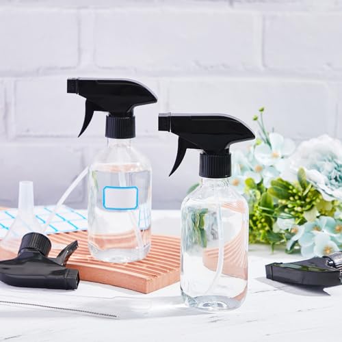 9 Pack 10oz/300ml Plastic Spray Bottle Bulk for Plant Small Spray Bottle Fine Mist Water Sprayer Upgraded Adjustable Nozzle Refillable Empty Containers for Cleaning, Hair, Cooking(Clear)