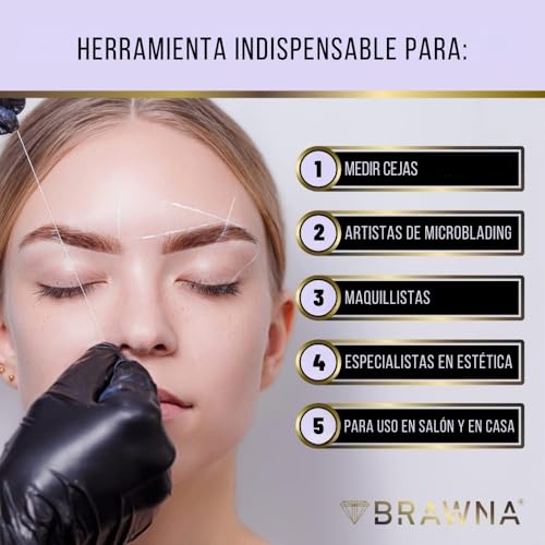 BRAWNA 30 Meters White and Pink Eyebrow and Lip Mapping String - Brow Measuring Tool - PMU Supplies - Microblading Kit - Brow Lamiantion and Henna Supplies - 4 pack