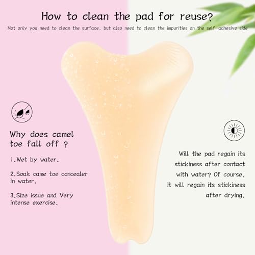 3-Pack Camel Toe Concealer for Women, Reusable Silicone Cameltoe Cover for Leggings & Swimsuits, Anti Cameltoe Underwear (Skin,3Pcs)