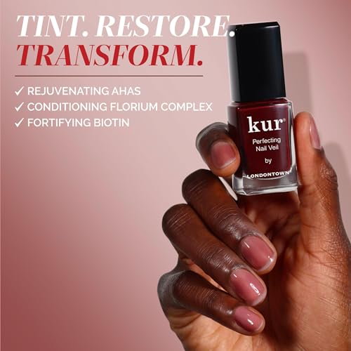 LONDONTOWN Nail Veil Enhancing Nail Care - Nail Protectant, Nail Strengthener, Natural Tint, Vegan and Cruelty-Free, Chip-Resistant