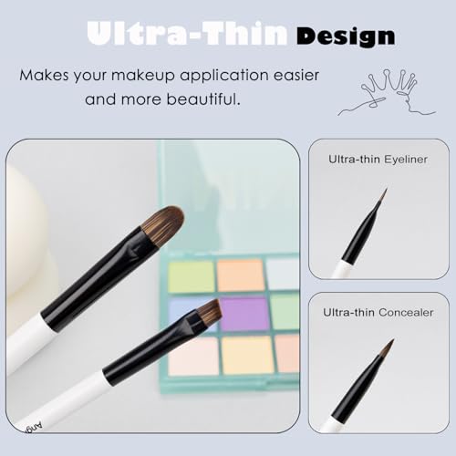 Portable Makeup Brush Set 8pcs Dual Kabuki Powder Concealers Eye shadows Blush Eyeliner Eyebrow Contour Eye blending Brushes (8 IN 16 brush set with waterproof bag)