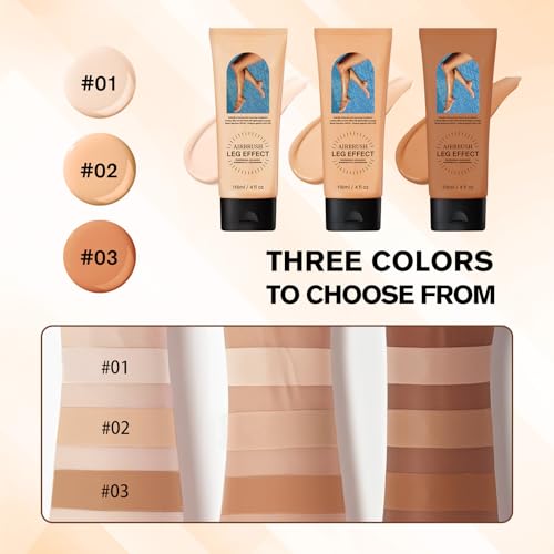 Leg Makeup, Tattoo Cover Up Makeup 24-Hour Long-Lasting Sweatproof Waterproof Body Makeup No Transfer. #02 (Medium Golw)