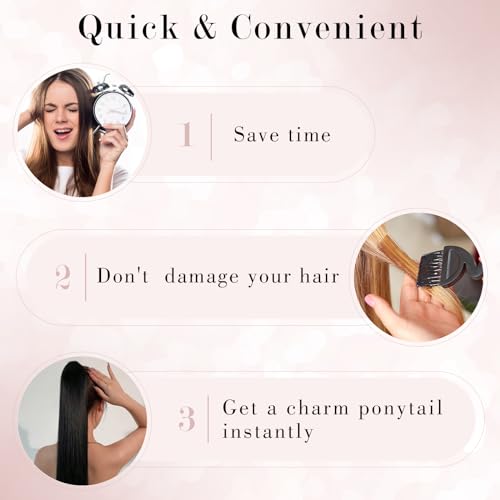 Ponytail Extensions Human Hair Long Straight Ponytail Hair Extensions with Magic Paste Wrap Around Clip in Ponytail Extensions Real Human Hair,22inch #60 Platinum Blonde,95g
