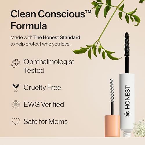 Honest Beauty 2-in-1 Extreme Length Clean Mascara + Lash Primer | Lengthening + Volumizing | Cruelty Free + Safe for Sensitive Eyes | Black, .27 fl oz