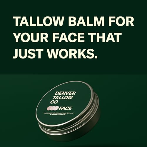 Face Tallow Balm - Grassfed Beef Tallow Facial Moisturizer with Organic Jojoba Oil, Raw Honey, Beeswax - Natural Face Balm - Unscented - 2oz
