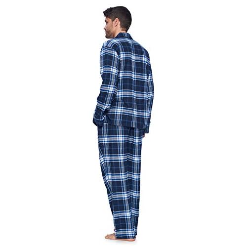 Ashford & Brooks Men¡¯s Flannel Long Sleeve Pajamas Set Plaid Sleepwear & Loungewear Button Down PJ Set