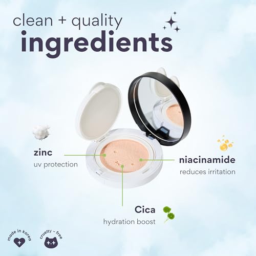 dearcloud Miffy Dear Sun Tone Perfecting SPF Cushion Refill Set SPF 50+ ? Color Adapting Sunscreen, Korean Sunscreen SPF 50 (.53 oz)