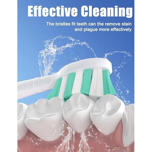FutulkyUS Toothbrush Replacement Brush Heads for Philips Sonicare, Electric Sonic Tooth Refill Click-on Head 4100 Plaque Control, 4 Pack, White