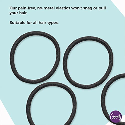 Goody Ouchless Hair Elastics ? No Pull, No Breakage, Tangle-Free Hold for Thick, Curly, Coily & Textured Hair ? 30 Count, Black, Long-Lasting Ponytail Holders for Women & Men