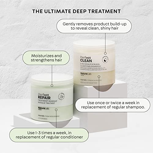 NatureLab.TOKYO Perfect Clean & Repair Treatment Duo: Perfect Clean 2-in1 Clarifying Scalp Scrub and Shampoo 8.1 oz & Perfect Repair Treatment Masque 6.7 oz
