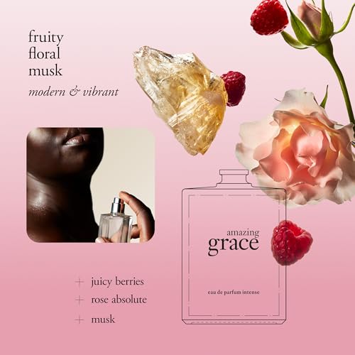 philosophy amazing grace eau de parfum intense - fruity & floral women's perfume - with notes of juicy berries, rose absolute & musk - long lasting fragrance