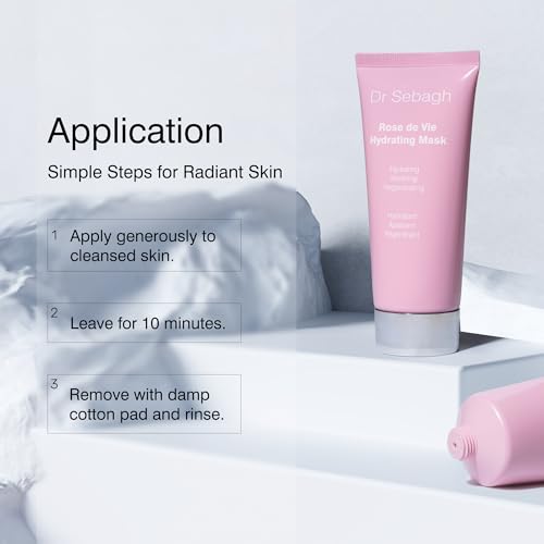Dr Sebagh Rose de Vie Hydrating Face Mask (3.38 fl oz) - Collagen-Rich Moisturizing and Hydrating Mask for Face - Skin Care Face Mask for Dewy, Glowing Skin