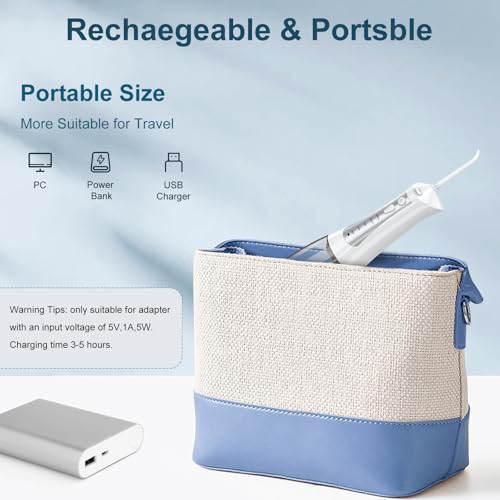 300mL Cordless Water Flosser with 5 Modes & 4 Tips | 30-Day Battery, IPX7 Waterproof | for Travel, Braces, and Deep Cleaning | Professional Smile, Anywhere