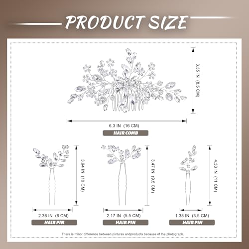 Wedding Hair Accessories: Bridal Headpiece With Hair Piece for Brides (Silver)