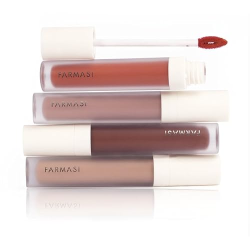 FARMASi Make Up Matte Liquid Lipstick, Long-Lasting and Ultra-comfortable, High-Impact, Lightweight, Organic, Pure Pigments 0.14 fl.oz (Brave)