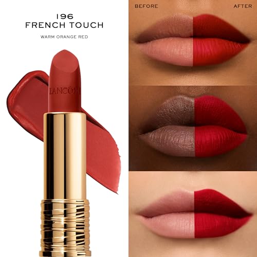 Lanc?me L¡¯Absolu Rouge Drama Matte Lipstick, Ultra Matte Finish, 8HR Full Coverage Color with Ceramides, Hyaluronic Acid, Rose Extracts for Moisture & Comfort, Smudge-Resistant