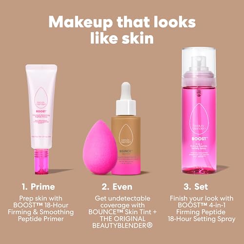 Beautyblender 12-Hour Always on Radiant Skin Tint, Breathable Serum Foundation Stays Put for All Day Long Wear, Infused with Hyaluronic Acid & Niacinamide, Medium 1