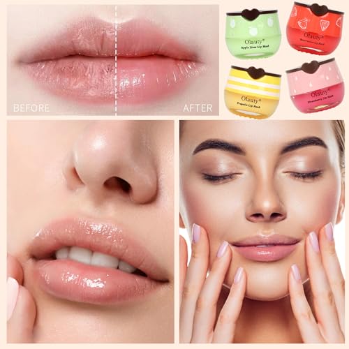 8 PCS Bee Lip Balm Lip Mask Honey Pot, Propolis Lip Mask Overnight Moisturizing Lip Balm with Stick, Lip Sleeping mask Hydrating Prevention Dry & Cracked,Reduce Lip Lines Scrubs Exfoliato