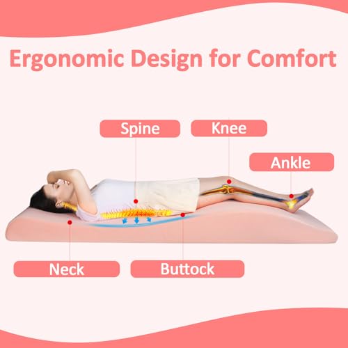 Lash Bed Foam Topper, Ergonomic Curvy Eyelash Mattress Topper for Massage Table, Beauty Salon Massage Table Padding Topper, 30D Esthetician Bed Cushion with Removable Cover (Black-60 cm)