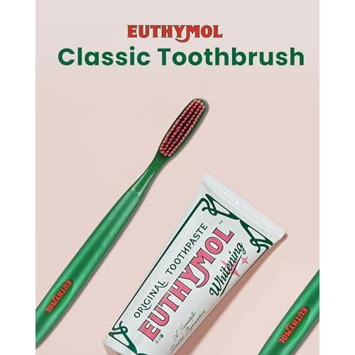 Euthymol Original Toothbrush (Classic, 6 Count) - Extra-Large, Wide, Soft Bristles for Sensitive Teeth, Gums. Effective, Gentle, Quick Cleaning.