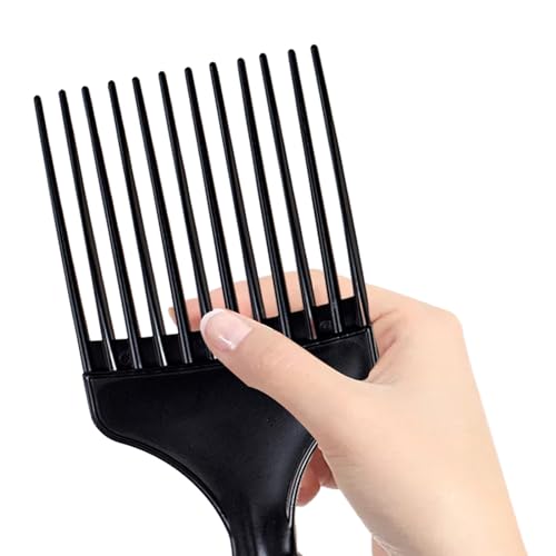 Soft 'N Style Plastic Hair Pick Combs for Women and Men - 3 Pack Black Detangling Combs for Afro, Curly Hair Braiding and Styling