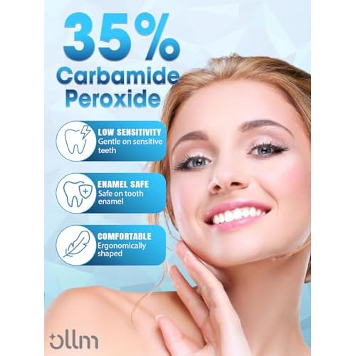 Teeth Whitening Kit with LED Light - White Sensitive Tooth 35% Carbamide Peroxide Gel Pen Dental Mouth Trays Whitener Professional Bright Brace Product System for Home Work Travel