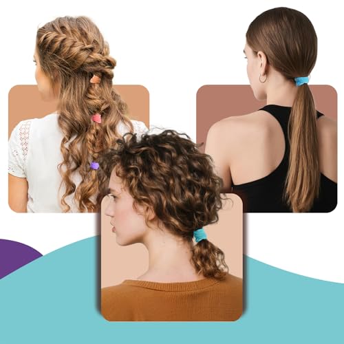 100PCS Black Hair Ties, Soft Nylon Ponytail Holders - Strong, Stretchy & Snag-Free Hair Bands, Perfect for Updos & Braids - Women & Girls Men Kids Toddler
