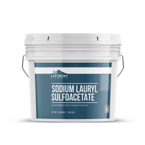 Earthborn Elements Sodium Lauryl Sulfoacetate (SLSA) (2 Gallon) Bath Bomb Additive, Gentle on Skin, Long-Lasting Foam & Bubbles