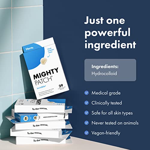 Mighty Patch¢â Invisible+ Patch - Daytime Hydrocolloid Acne Pimple Patches for Covering Zits and Blemishes, Ultra Thin Spot Stickers for Face and Skin (24 Medium and 15 Small Patches)