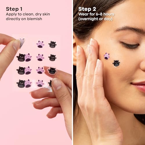 TONYMOLY x Squishmallows Halloween Emily + Zumirez the Bat Blemish Patches ? Hydrocolloid Acne Spot Treatment with Salicylic Acid ? Cute K-Beauty Pimple Patches ? 24 Count