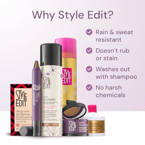 Style Edit Root Touch Up Stick - Instant Concealer for Grays and Roots (Dark Brown)