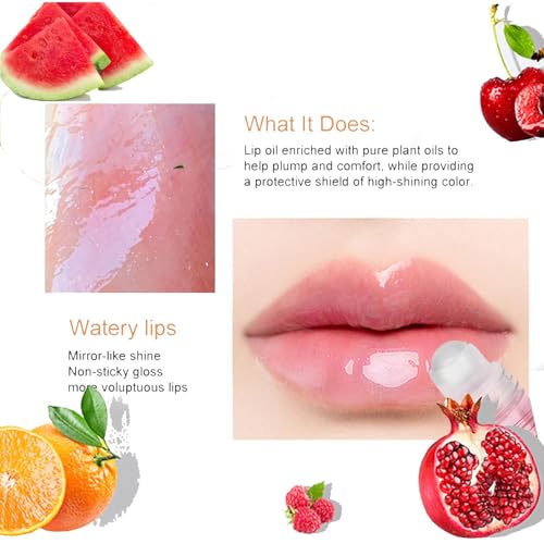 6PCS Roll On Lip Gloss Set, Fruity Flavors Moisturizing Lip Oil,Kids Lip care,Transparent Plumping Lip Gloss,Kid Friendly, Party Gift
