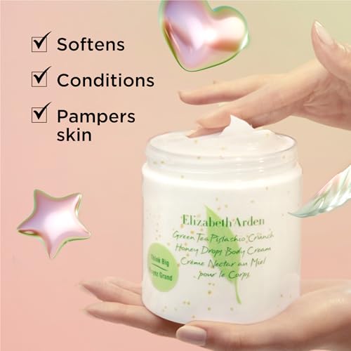 Elizabeth Arden Green Tea Pistachio Crunch Honey Drops Body Cream, Moisturizer for Dry Skin, Use Day or Night, Softens and Moisturizes, 16.9 oz.