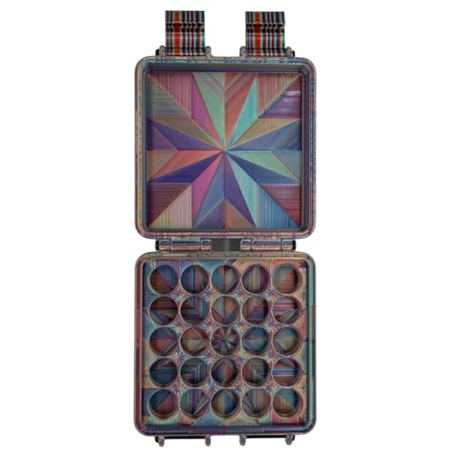 3D Printed Vial Storage Case - Waterproof 3ml Vial Storage Case with 25 Slots - Freezer Safe Hard Shell Essential Oil Case for Home, Fridge, Travel, 16mm Max Diameter, 35mm Max Height
