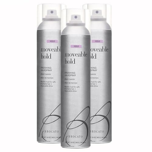 Brocato Moveable Hold Finishing Hairspray (50% VOC), 3 Pack, 10oz | Exceptional Control and Brilliant Finish | For All Hair Styles