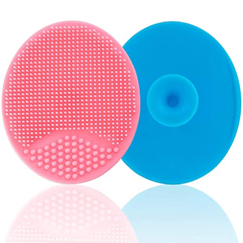 Silicone Face Scrubber and Exfoliator Brush - Facial Cleansing Brush for Blackhead, Acne, Pore, Cradle Cap - Deep Cleaning Skin Care 4 Pack
