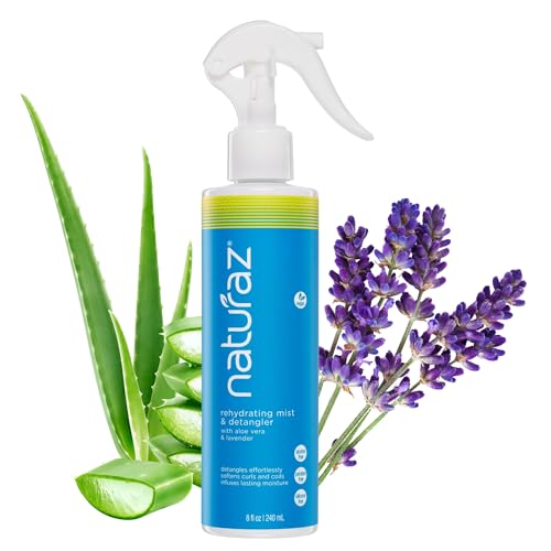 Rehydrating Mist & Hair Detangler Spray ? Natural Leave In Conditioner Spray with Aloe Vera & Lavender for Dry, Curly, Coily, Matted or Damaged Hair for Women, Men & Kids ? Vegan ? 8 fl oz
