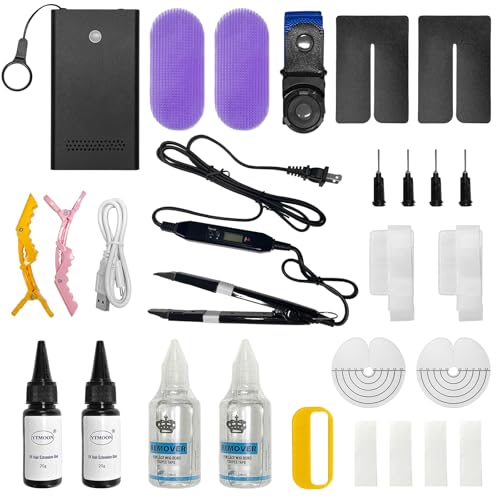 Upgraded V Light Hair Extension Kit UV LED Hair Lamp Machine, Faster Wig Hair Extensions Glue Curing UV Dryer Gel Light, Rechargeable Hair Extension V Lights for Home Salon Hairdressing