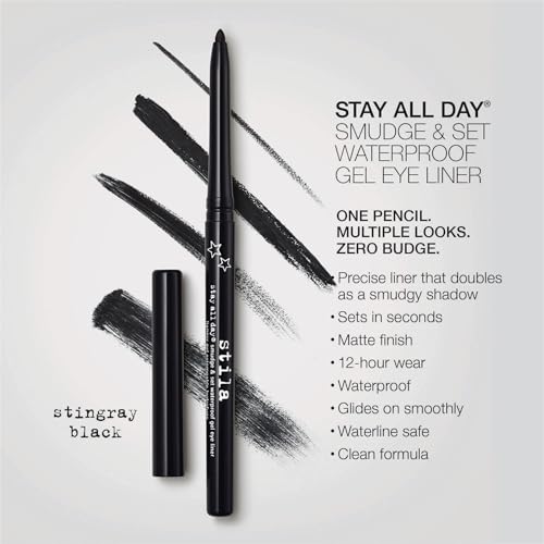 stila Stay All Day¢ç Smudge & Set Waterproof Gel Liner | Long-Wear Gel Eyeliner Pencil for Tightlining, Waterline & Smoky Eye Looks | 12-Hour Wear, No Budge & Fade-Proof