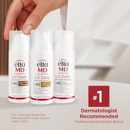 EltaMD UV Daily SPF 40 Tinted Face Sunscreen Moisturizer, Tinted Moisturizer for Face with SPF, Great for Dry, Combination, and Normal Skin