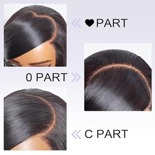 Lace Front Bob Wigs Human Hair, 12 Inch 13x4 HD Lace Glueless Bob Wig Human Hair Short Straight Frontal Bob Wigs for Black Women Human Hair Pre Plucked with Baby Hair Side Part 180% Density