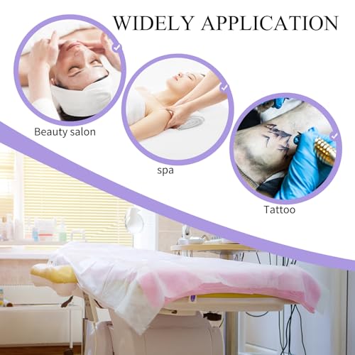 100PCS Disposable Bed Sheets 31.5" x 71", Non-Woven Fabric Massage Table and Spa Bed Covers, Breathable and Durable for Ultimate Hygiene and Comfort in Massage, Tattoo, and Spa Treatments (White)