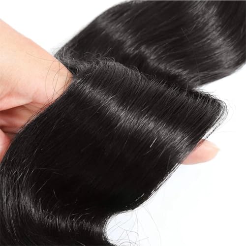 ???????????????? 4 Bundles with Closure Human Hair 10A 100% Unprocessed Brazilian Virgin Human Hair Body Wave Bundles with 4x4 Lace Closure (10 10 10 10+10 Inch)