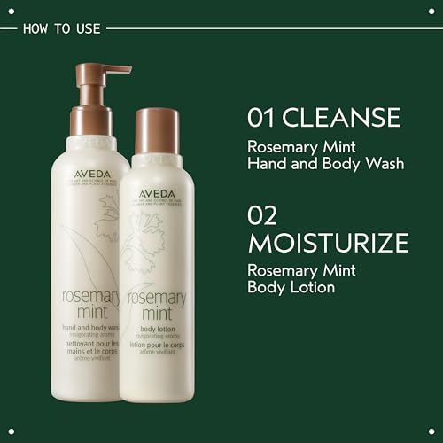 Aveda Rosemary Mint Hand & Body Wash | Liquid Hand Soap and Body Wash | with Invigorating Aroma of Certified Organic Peppermint & Rosemary