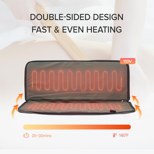 Hot Bamboo Massage Warmer Bag w/ 8 PCS Warm Bamboo Sticks, Portable Professional Electric Heater for Stone, Digital Temperature Controller
